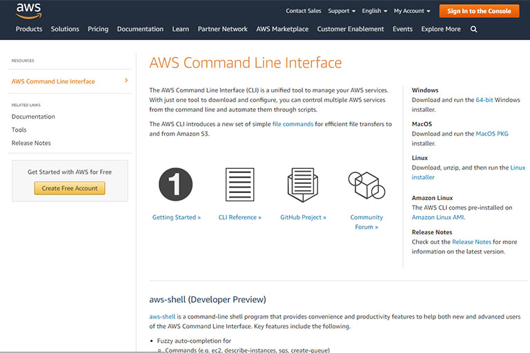 aws command efs