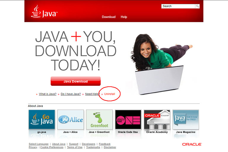 older version java uninstall tool