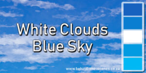 White clouds, blue sky colour scheme